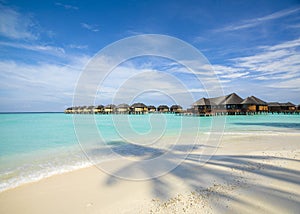 Wooden water bungalows, Maldives