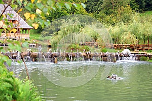 Wooden waterfall