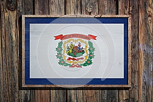 Wooden West Virginia flag