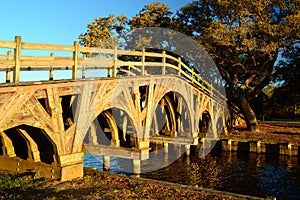 The wooden Whalehead Bridge