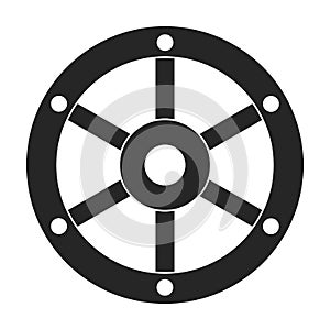 Wooden wheel black vector icon.Black vector illustration wagon. Isolated illustration of wooden wheel of wagon icon on