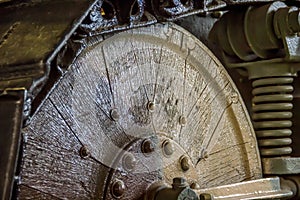 Wooden wheel of the tank