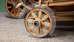 wooden wheels from a car