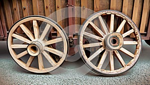 wooden wheels from a car