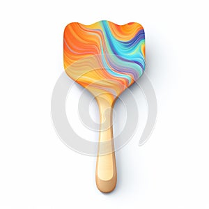 Colorful Chromatic Waves Wooden Spoon - Artistic Kitchen Utensil photo