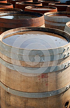 Wooden Whisky Barrels Used to Age Spirts