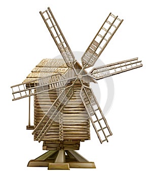 Wooden windmill