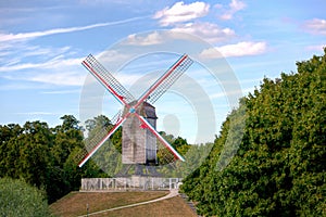 Wooden windmill Bruges / Brugge, Belgium