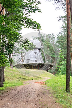 Wooden windmill in Ethnographic Museum in Riga, Latvia