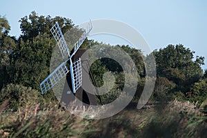Wooden Windmill in a Fenland nature reserve