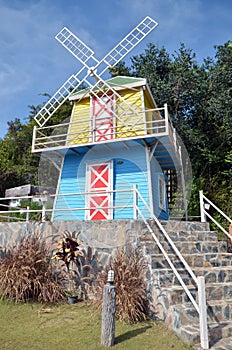 Wooden windmill house
