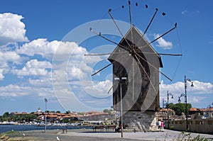 The wooden windmill on the isthmus