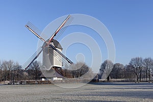 Wooden windmill in Lommel, Belgium