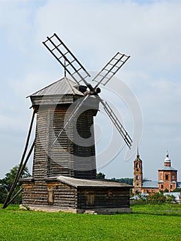 Wooden windmill in Suzdal, Russia