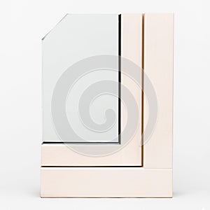 Wooden window with aluminium wrap sample,