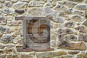 Wooden window of a deserted house