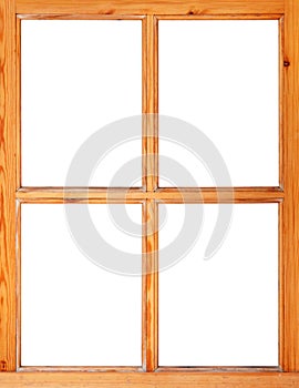 Wooden window frame isolated