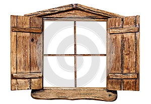 Wooden window isolated