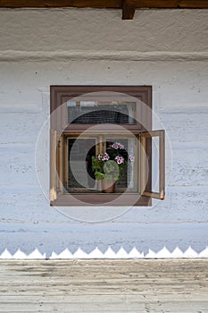 Wooden window in an old house