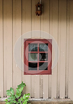 Wooden with window old house and grunge background