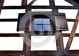 Wooden window in perspective