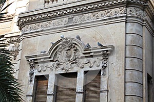 The wooden windows of Alexan Pasha Palace in Assuit in Egypt