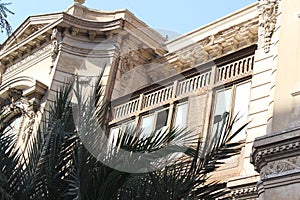 The wooden windows of Alexan Pasha Palace in Assuit in Egypt