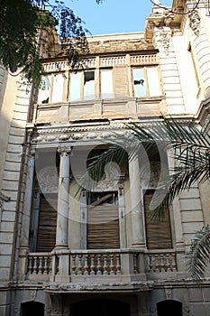 The wooden windows of Alexan Pasha Palace in Assuit in Egypt