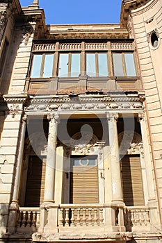 The wooden windows of Alexan Pasha Palace in Assuit in Egypt