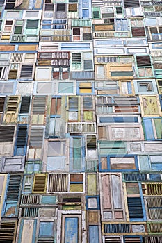 Wooden windows collage