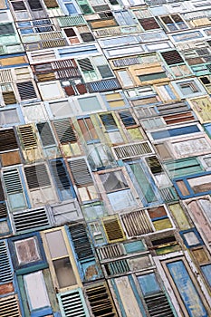 Wooden windows collage