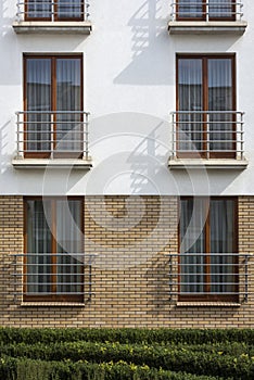 Wooden windows in multi family house