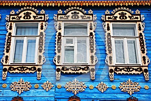 Wooden windows of Russia.