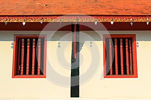 Wooden windows in Wat Thai.