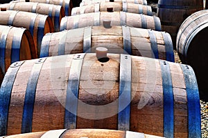 Wooden wine casks ready to be filled.