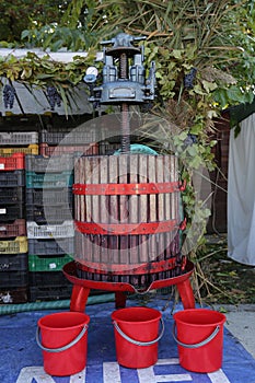 Wooden wine press