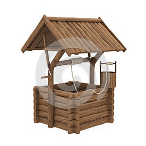 Wooden Wishing Well Isolated