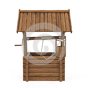 Wooden Wishing Well Isolated