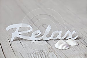 Wooden word relax