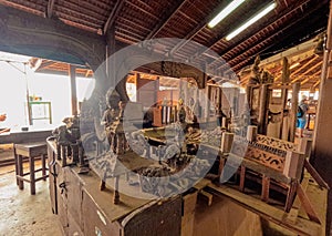 Wooden workshop at Truth Temple in Pattaya Thailand