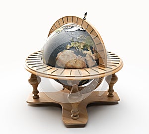 Wooden World Globe Ornament