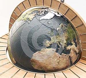 Wooden World Globe Ornament