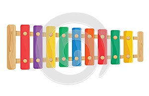 wooden xylophone toy illustration isolated on a white background