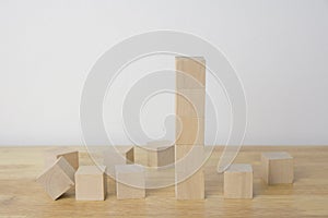 Woodens cubes on table