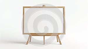 a woodframe blank banner mockup isolated on white, ideal for displaying marketing and advertising designs