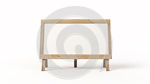 a woodframe blank banner mockup isolated on white, ideal for displaying marketing and advertising designs