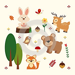 Woodland animal background