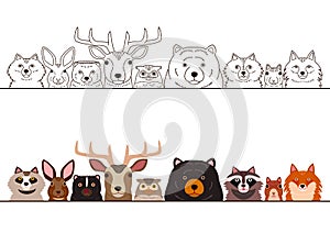 Woodland animals border set