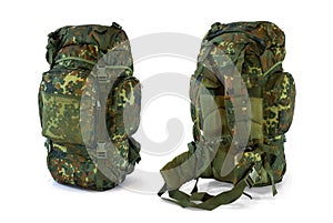 Woodland camouflage military backpack -