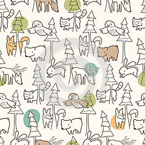 Woodland Creatures Pattern